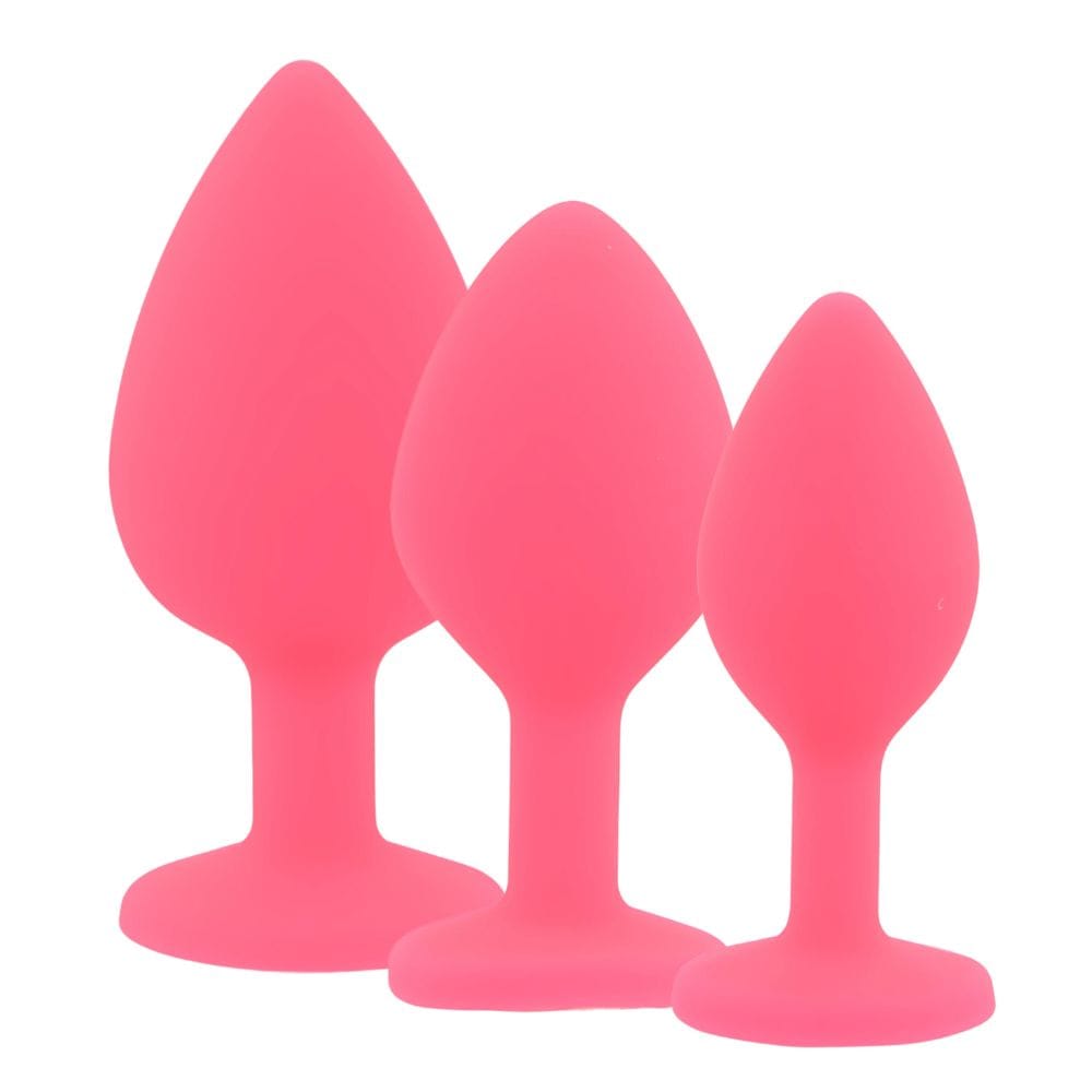 Toosh Jewelled Pink Silicone Butt Plug Set (3 Piece) – image number 2
