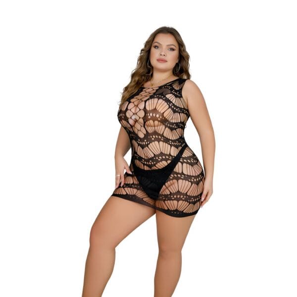 Lace by Loving Joy Plus Size Lace Up Mini Dress – image number 2