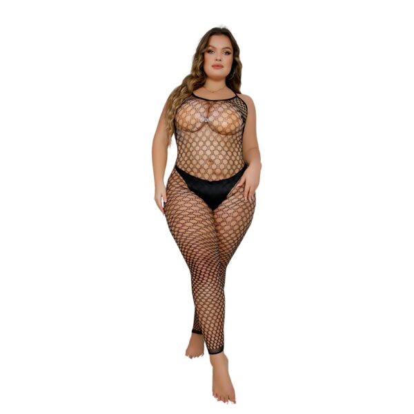 Lace by Loving Joy Plus Size Footless Crochet Bodystocking – image number 1