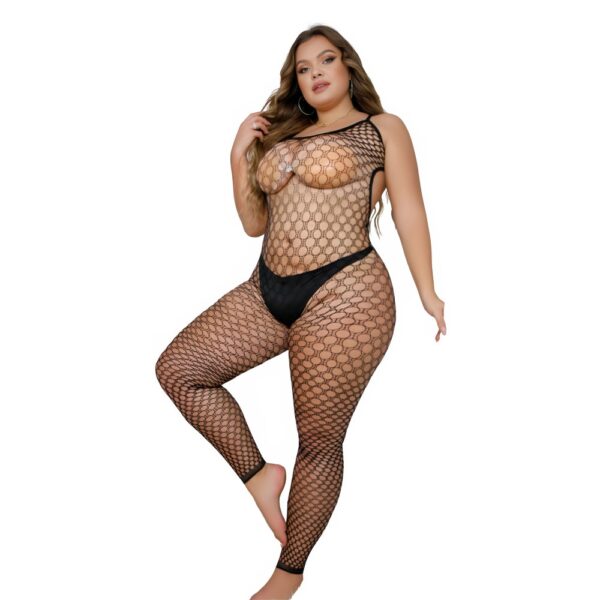 Lace by Loving Joy Plus Size Footless Crochet Bodystocking – image number 2