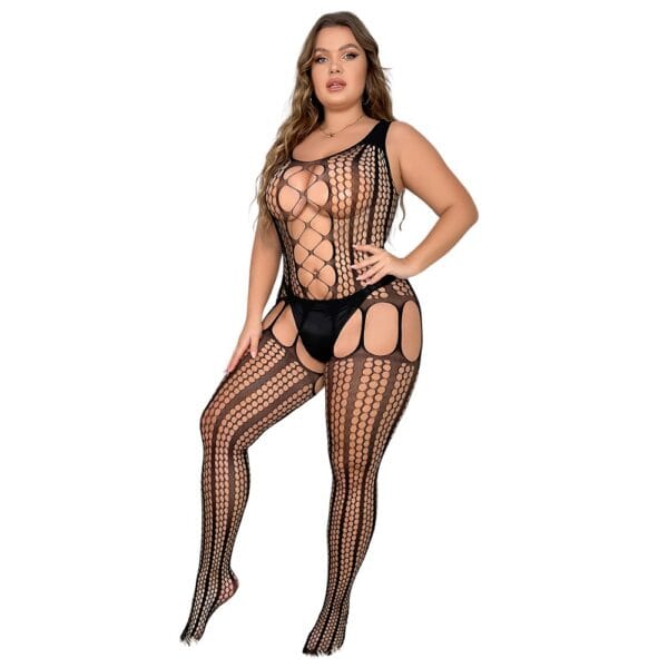 Lace by Loving Joy Plus Size Lace-Up Bodystocking – image number 2