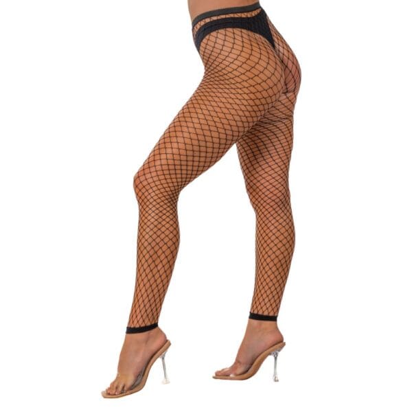 Lace by Loving Joy Industrial Net Footless Tights Black – image number 2