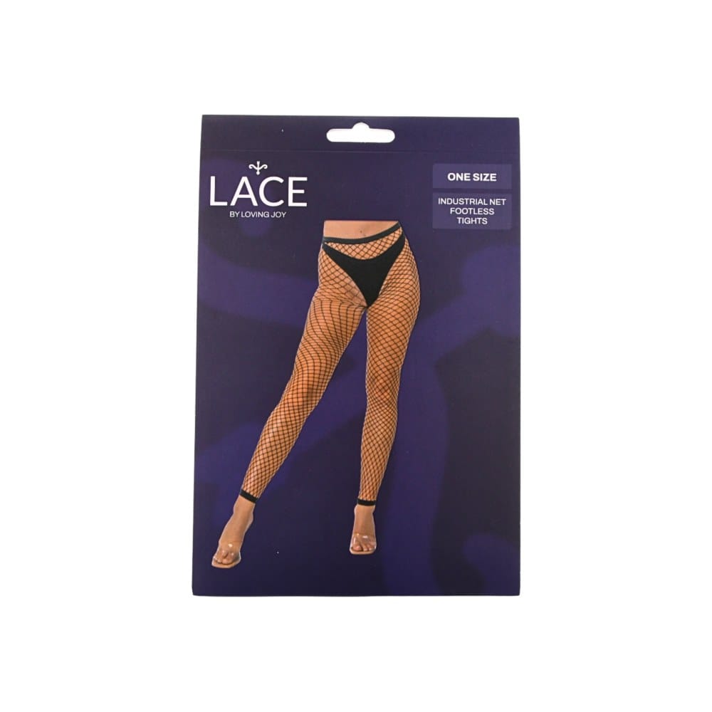 Lace by Loving Joy Industrial Net Footless Tights Black – image number 4