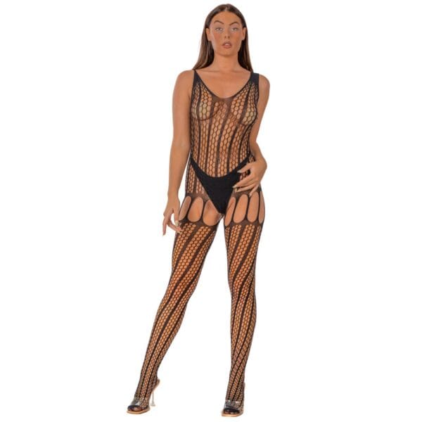 Lace by Loving Joy Crochet Bodystocking with Lace Up Back – image number 2