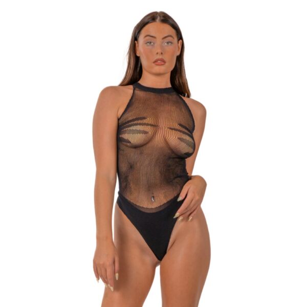 Lace by Loving Joy Opaque Black Bodysuit – image number 1