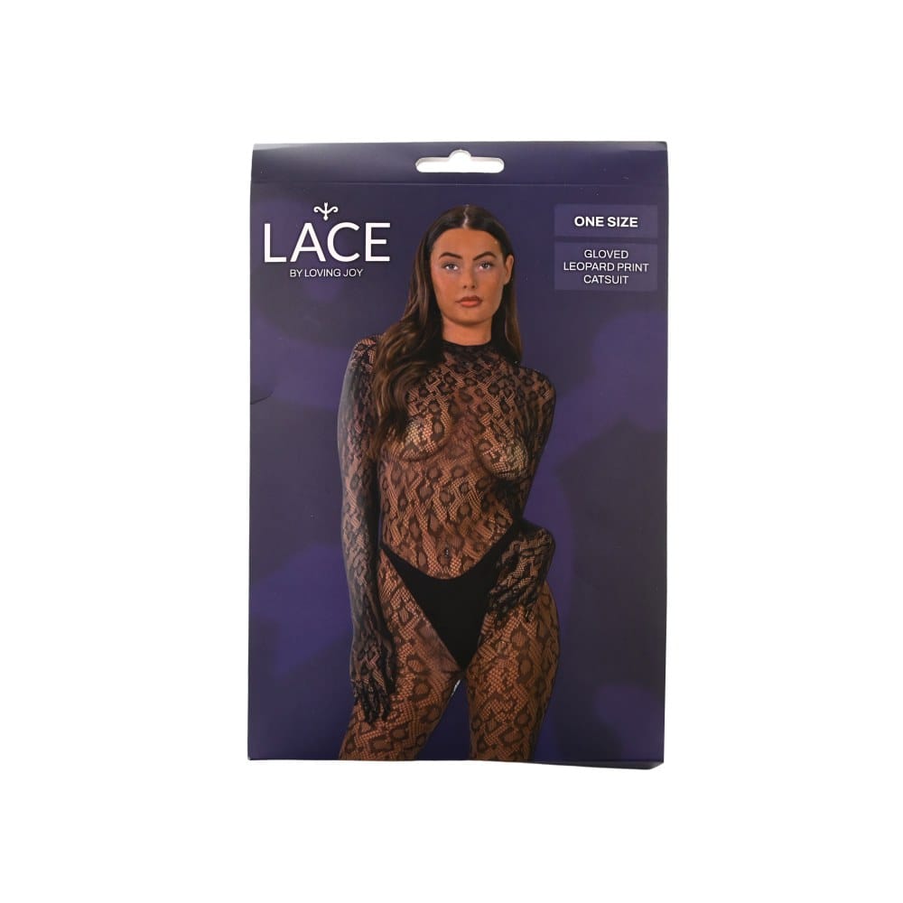 Lace by Loving Joy Leopard Print Open Back Catsuit Black – image number 4