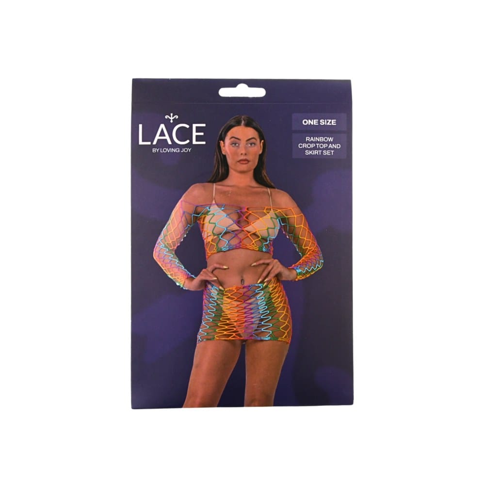 Lace by Loving Joy Rainbow Crop Top and Skirt Set – image number 4