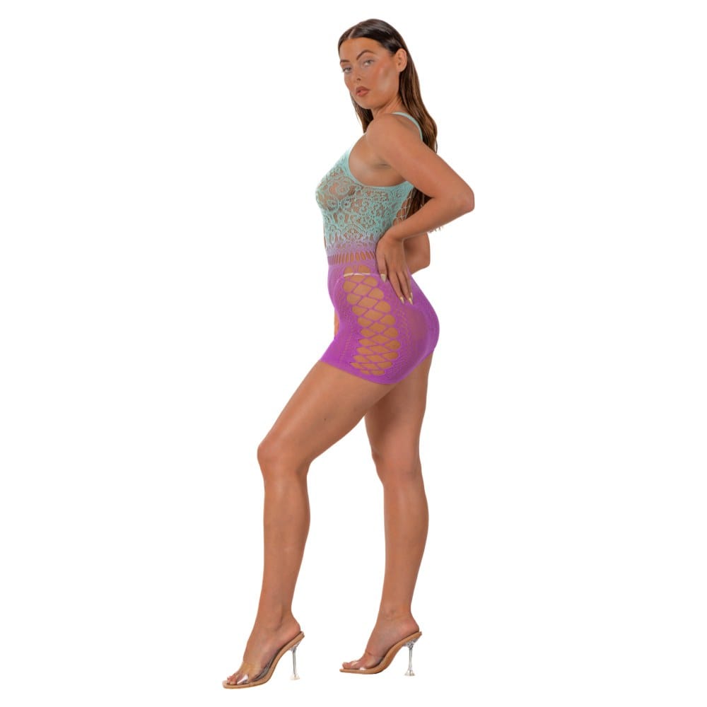 Lace by Loving Joy Ombre Faux Lace-Up Mini Dress – image number 3