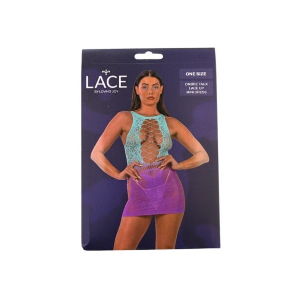 Lace by Loving Joy Ombre Faux Lace-Up Mini Dress – image number 4