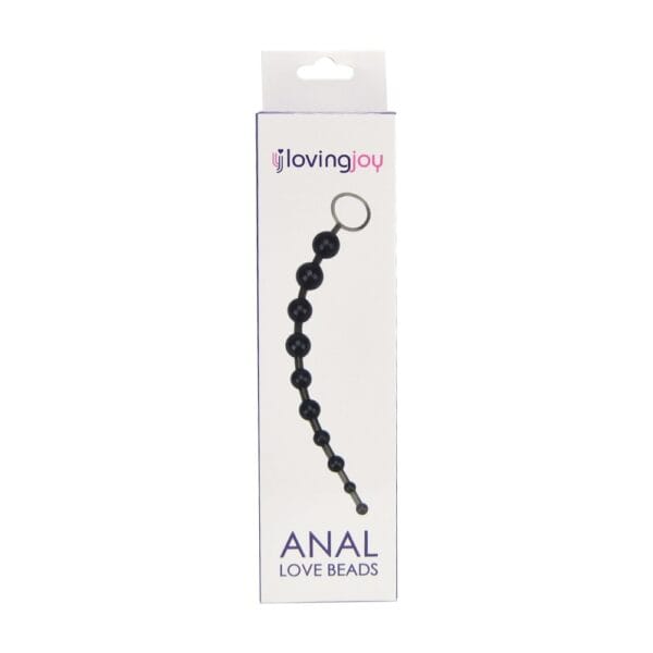 Loving Joy Black Anal Beads With Retrieval Ring – image number 2