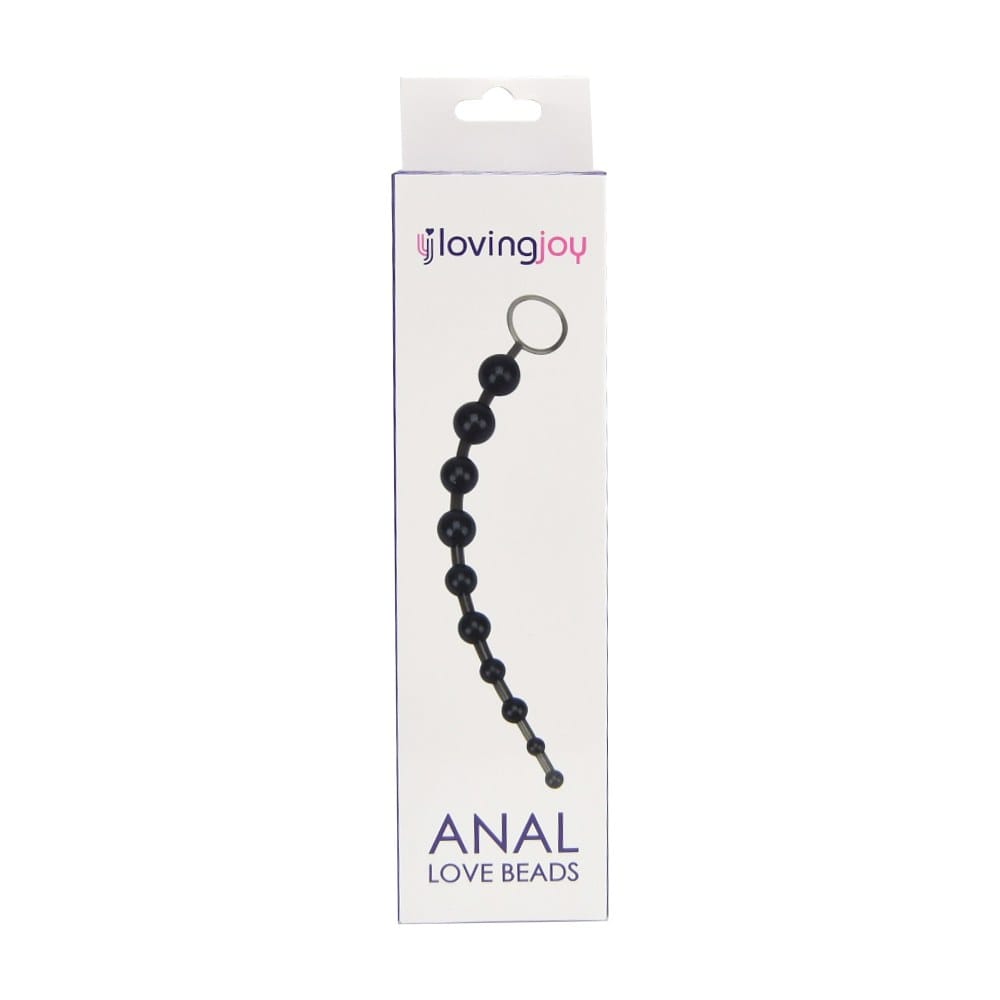 Loving Joy Black Anal Beads With Retrieval Ring – image number 2