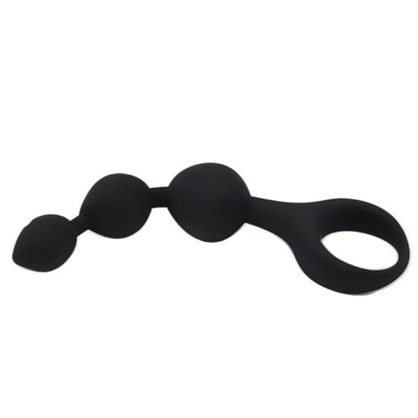 Loving Joy Triple Ripple Black Silicone Anal Beads – image number 1