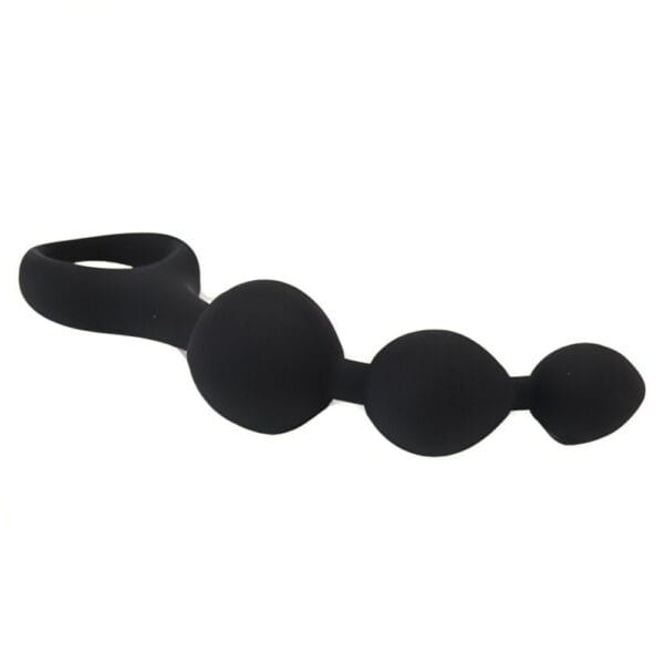 Loving Joy Triple Ripple Black Silicone Anal Beads – image number 3