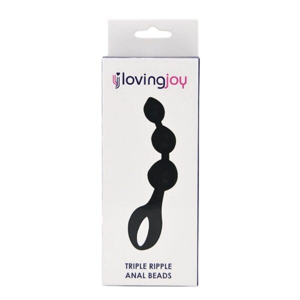 Loving Joy Triple Ripple Black Silicone Anal Beads – image number 4