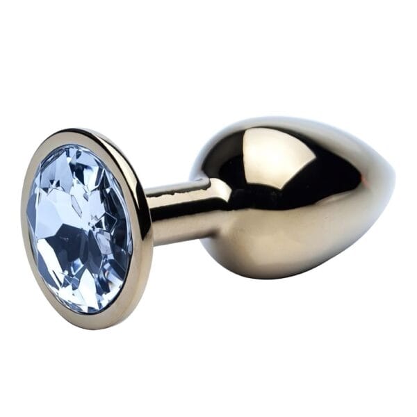 Precious Metals Gold Jewelled Small Butt Plug – image number 1