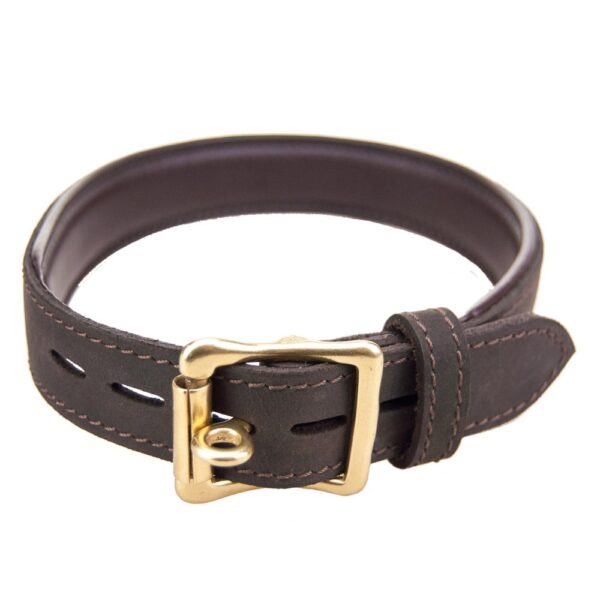 Bound Nubuck Leather Choker Collar with O Ring – image number 3