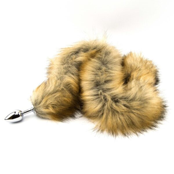 Furry Fantasy Faux Fur Red Fox Tail Metal Butt Plug – image number 1