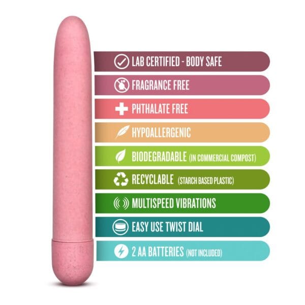 Blush Novelties Gaia Biodegradable Eco Vibrator Pink – image number 5