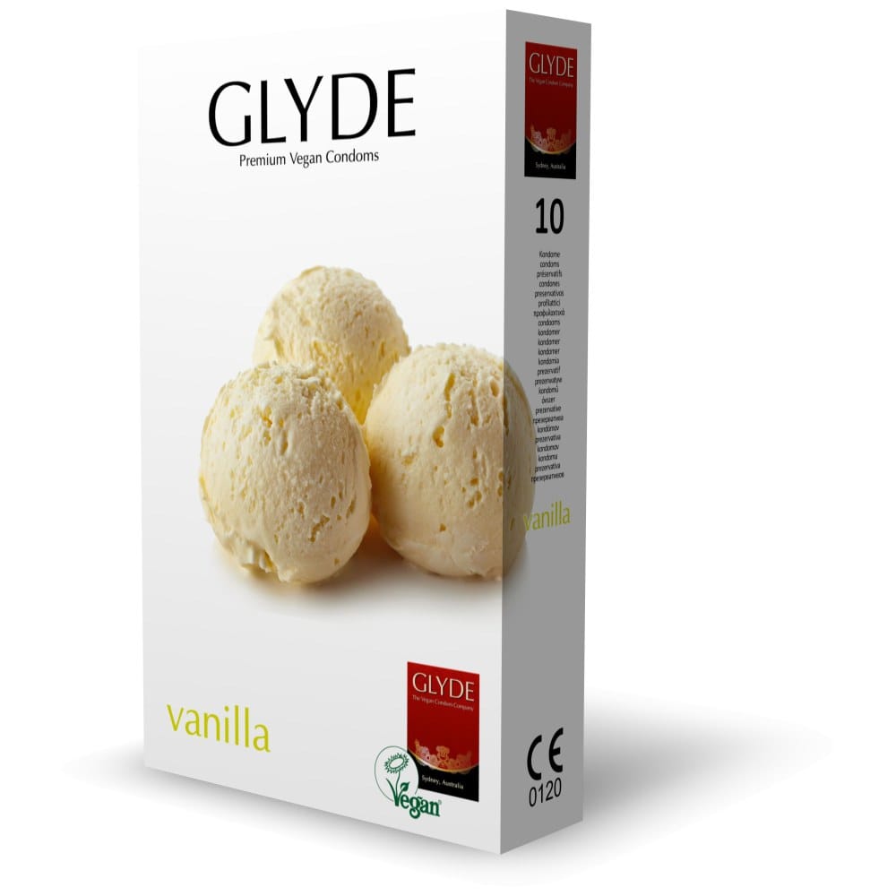 Glyde Vanilla Flavoured Yellow Condoms (10 Pack) – image number 1