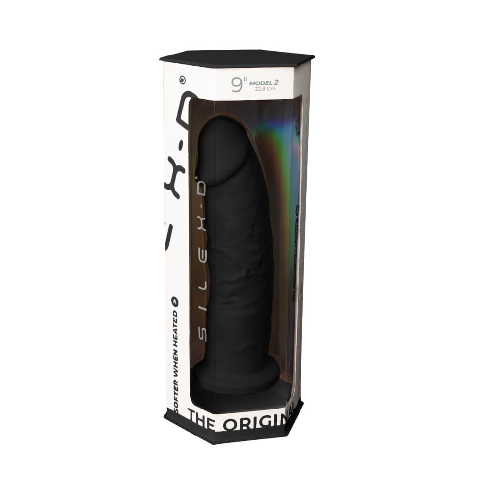 SilexD 9 Inch Realistic Girthy Silicone Suction Cup Dildo Black – image number 5