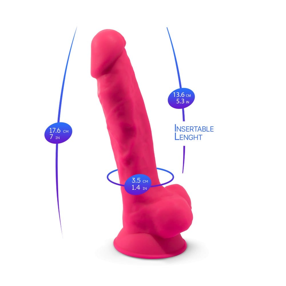 SilexD Realistic Pink Suction Cup Dildo with Balls 7 Inch – image number 5