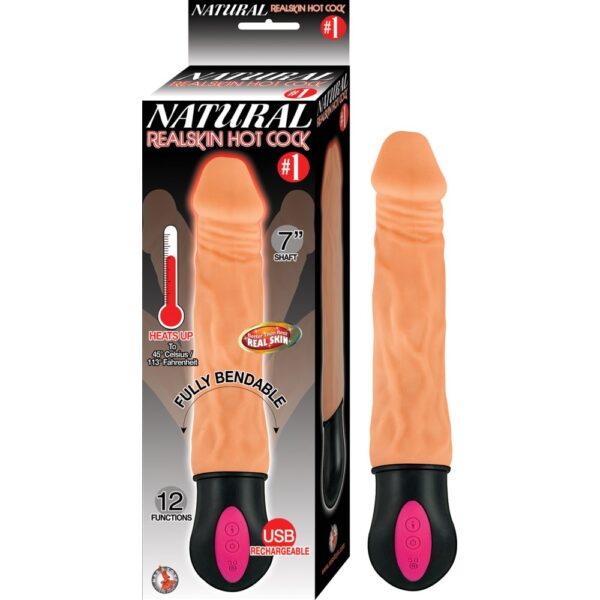 Nasstoys Realistic Warming 7 Inch Vibrating Dildo Vanilla – image number 1