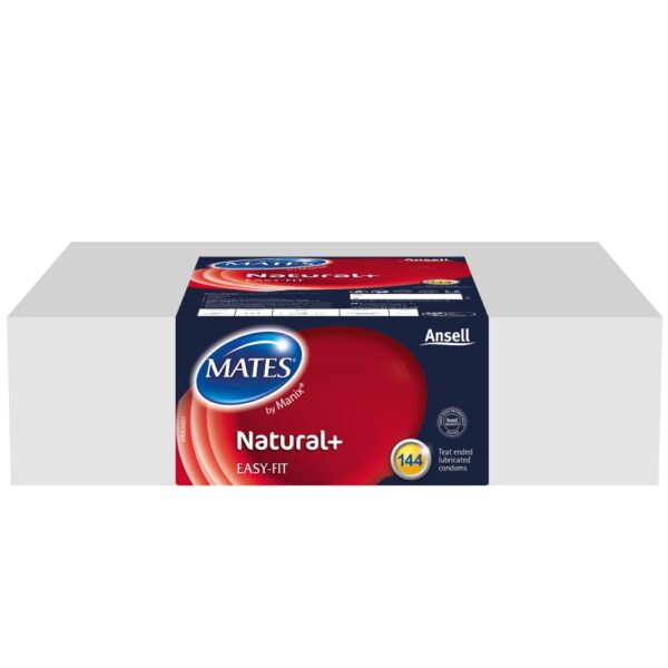 Mates Natural+ Condoms 144 Clinic Pack – image number 1