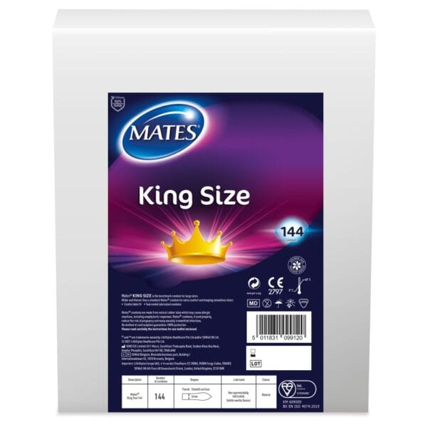 Mates King Size Clear Lubricated Extra Large Condoms (144 Pack) – image number 1