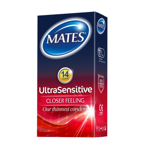 Mates Ultra Sensitive Extra Thin Condoms 14 Pack – image number 1