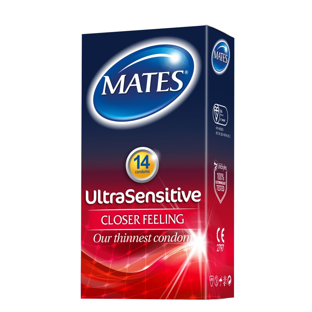Mates Ultra Sensitive Extra Thin Condoms 14 Pack – image number 1