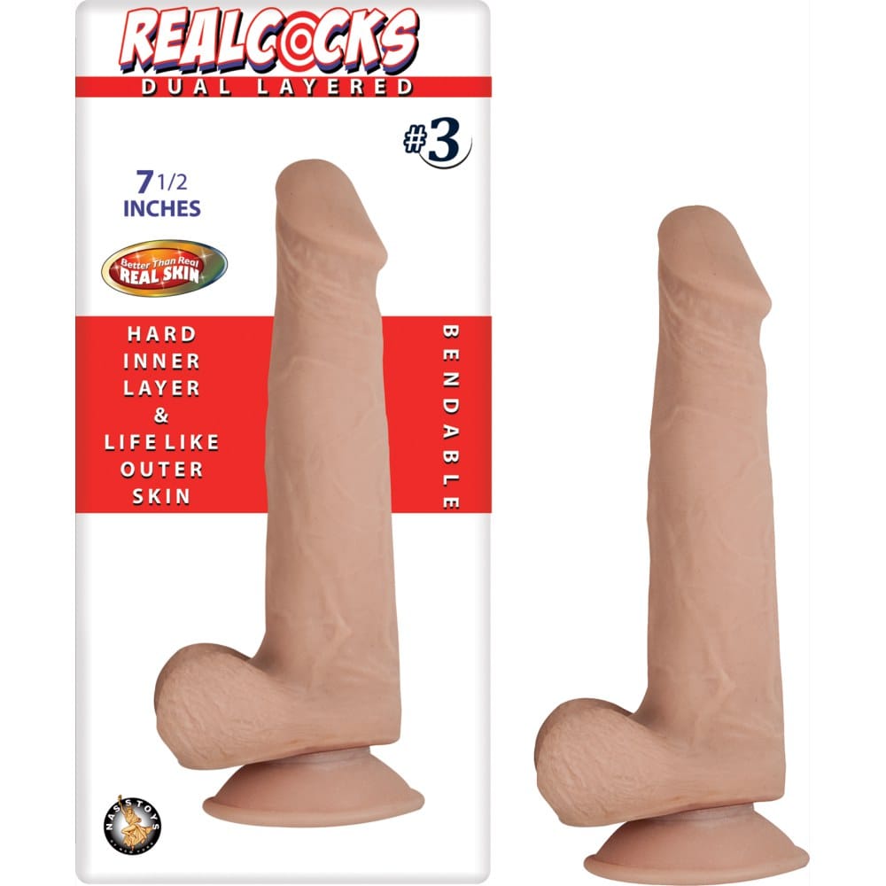 Nasstoys Dual Layer Bendable Dildo 7.5 Inch Vanilla – image number 3