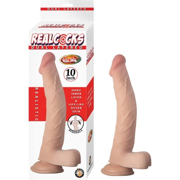 Nasstoys RealCocks Bendable Suction Cup Dildo 10 Inch Vanilla – image number 4
