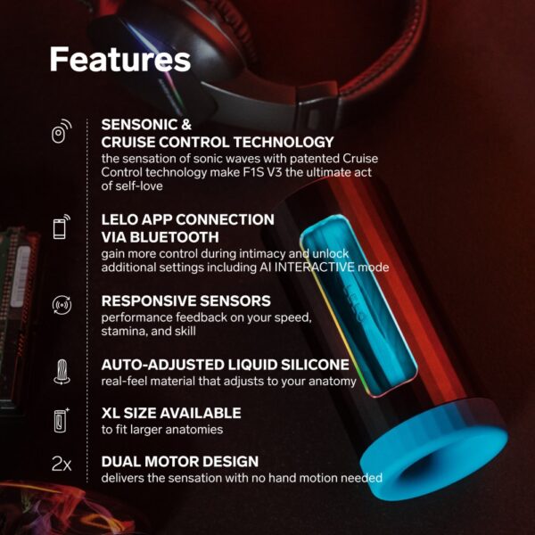 LELO F1S V3 AI Interactive App Controlled Male Masturbator Blue – image number 3