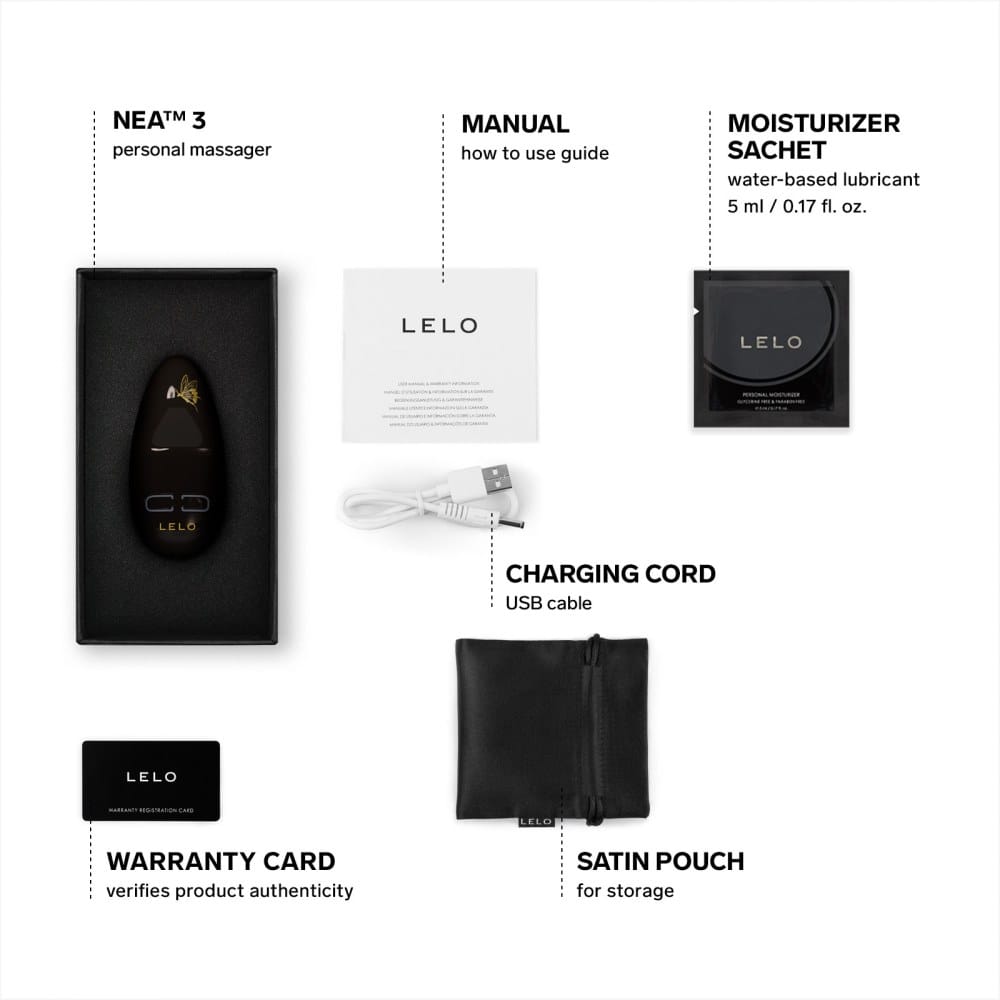 LELO Nea 3 Black Clitoral Massager Vibrator – image number 3