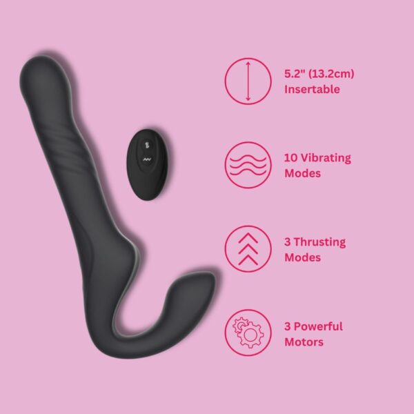 MINA Surge Remote Control Thrusting & Vibrating Strapless Strap-On – image number 6