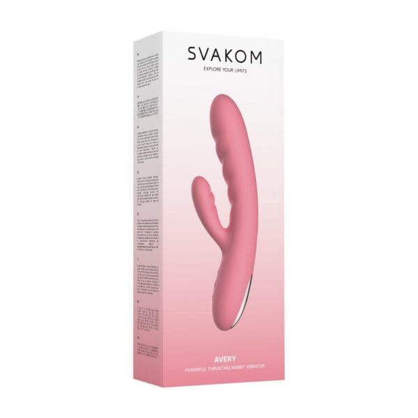 Svakom Avery Thrusting Rabbit Vibrator with Clitoral Stimulator Pink – image number 6