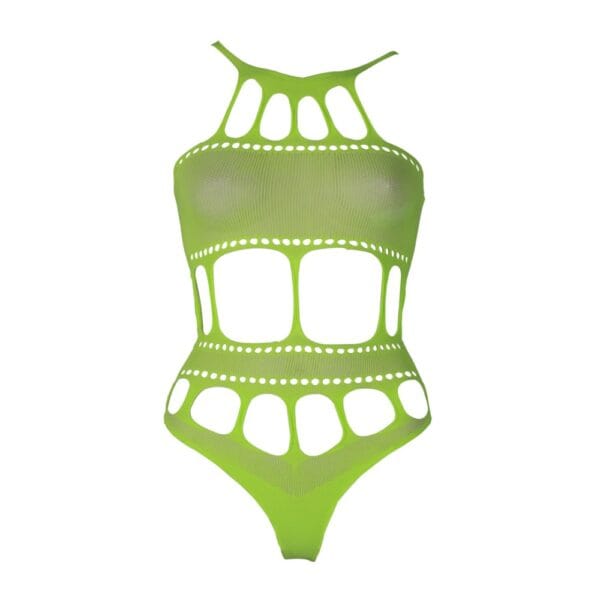 Shots Toys Cut Out Thong Bodysuit Neon Green Plus Size – image number 3