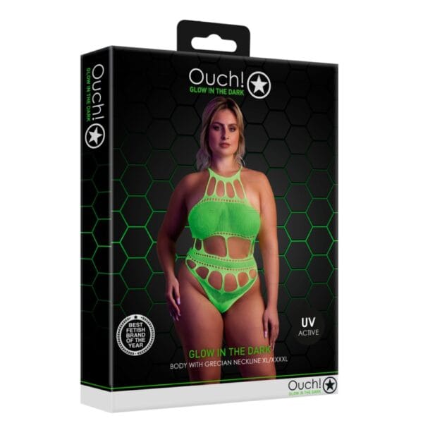 Shots Toys Cut Out Thong Bodysuit Neon Green Plus Size – image number 4