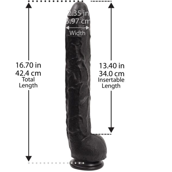 Doc Johnson Dick Rambone Black Realistic Suction Cup Dildo – image number 3