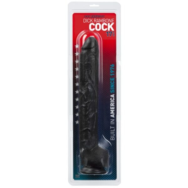 Doc Johnson Dick Rambone Black Realistic Suction Cup Dildo – image number 4