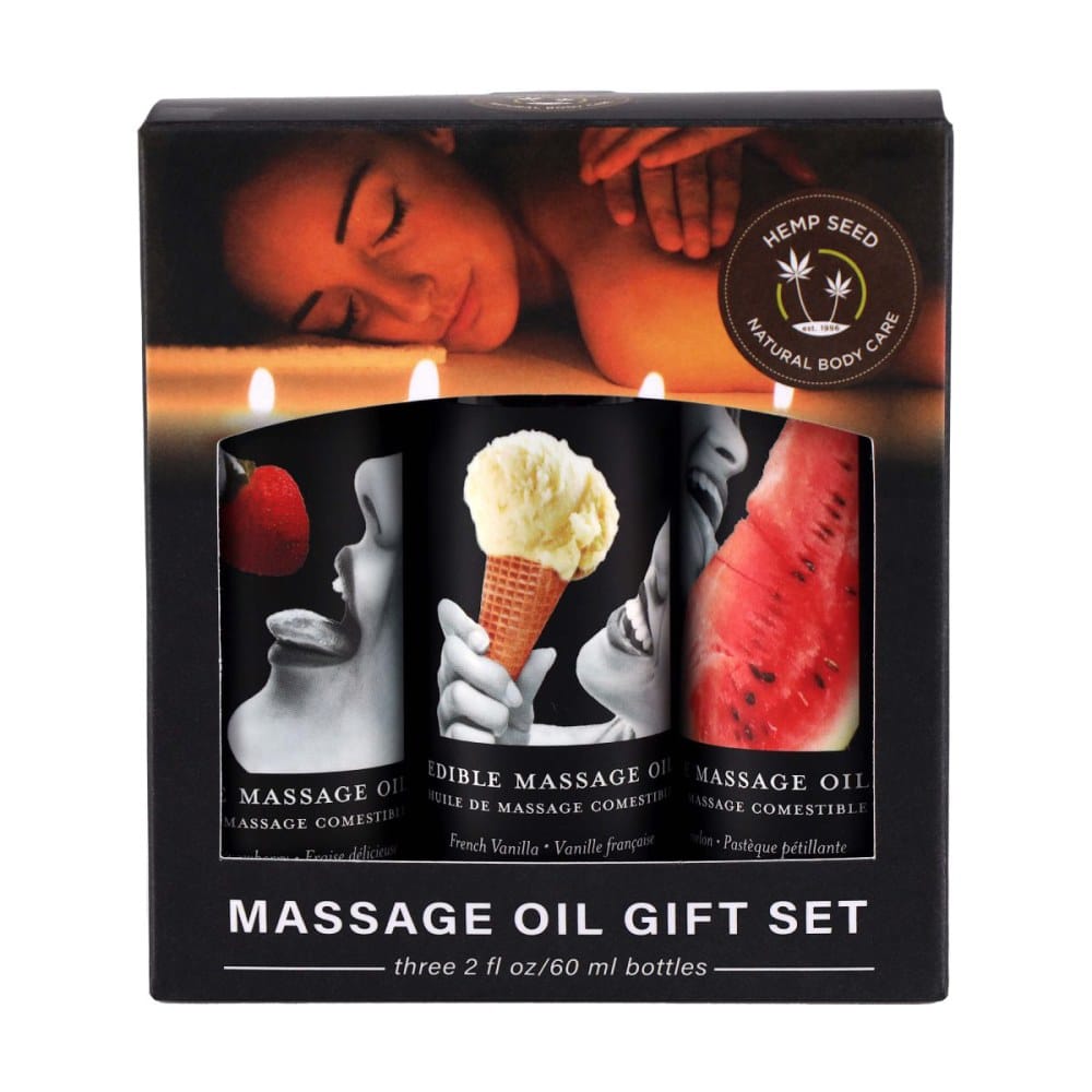 Earthly Body Edible Massage Oil Gift Set Box – image number 1