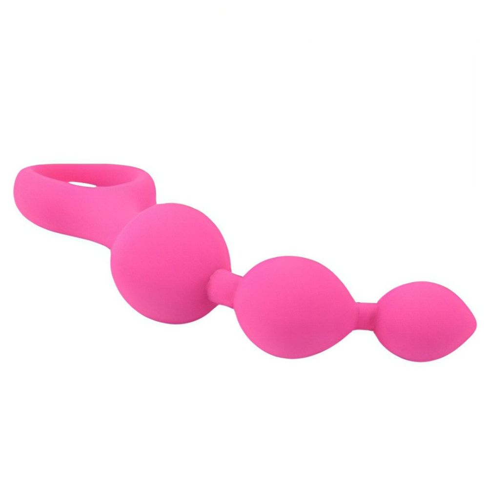 Loving Joy Triple Ripple Pink Silicone Anal Beads – image number 1