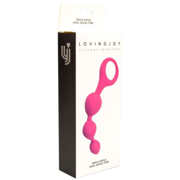 Loving Joy Triple Ripple Pink Silicone Anal Beads – image number 2