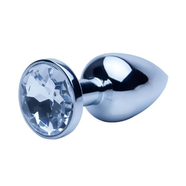 Precious Metals Silver Jewelled Butt Plug Small – image number 1