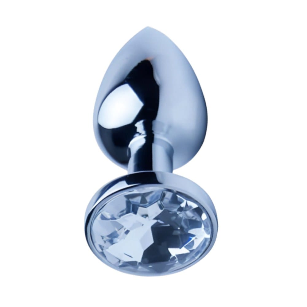 Precious Metals Silver Jewelled Butt Plug Small – image number 2