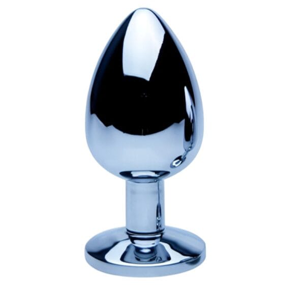 Precious Metals Large Silver Jewelled Butt Plug – image number 1