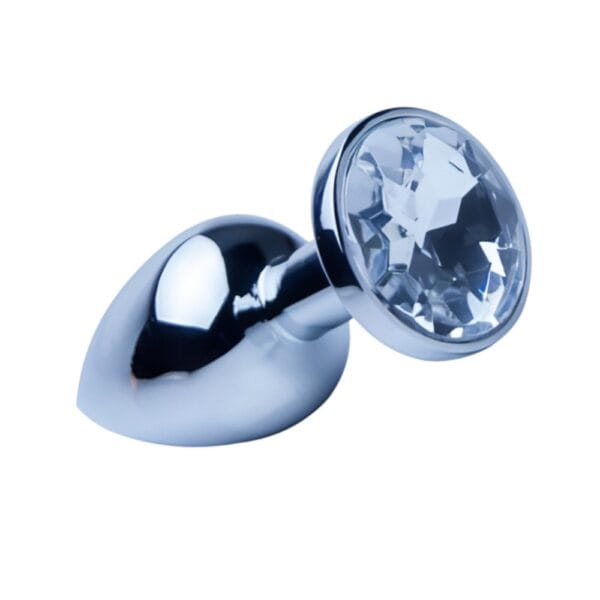 Precious Metals Large Silver Jewelled Butt Plug – image number 2