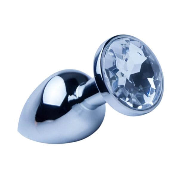 Precious Metals Silver Jewelled Large Butt Plug – image number 4