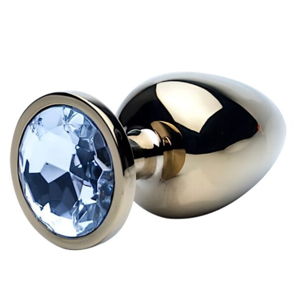 Precious Metals Gold Jewelled Large Butt Plug – image number 1