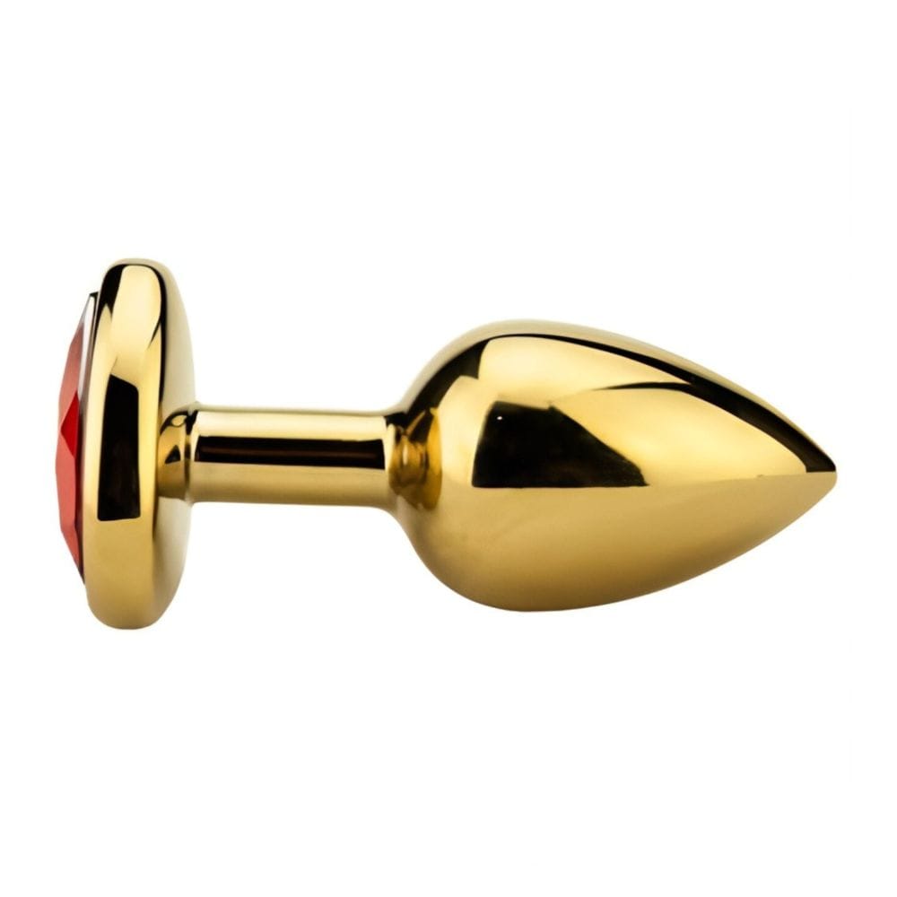 Precious Metals Small Gold Butt Plug with Jewelled Heart Base – image number 4